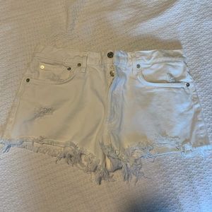 Agolde Parker white jean shorts size 31